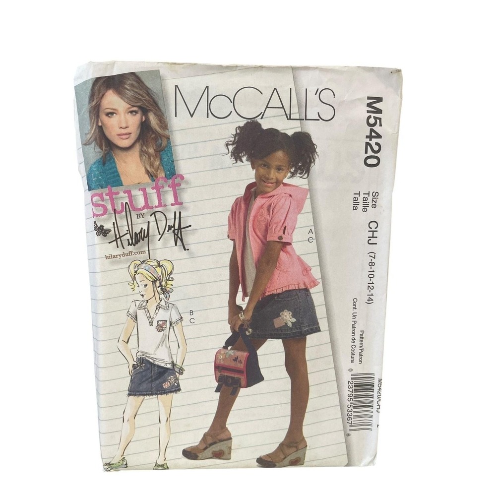 McCALL'S M5420 Girls Jacket Top‎ Skirt Sewing Pattern Size 7-14